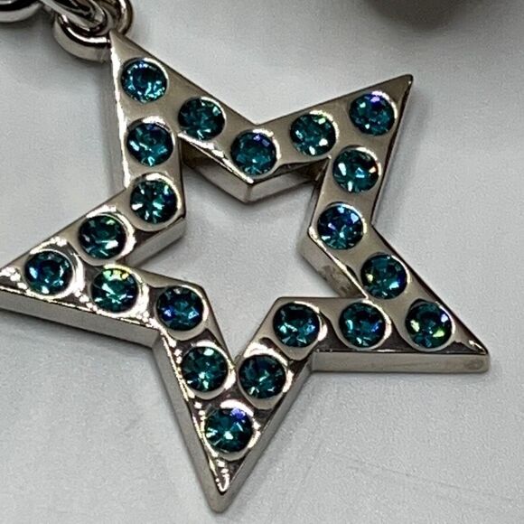 Blue Crystal Cut Out Star Purse Charm/Key Chain COACH - Picture 8 of 11